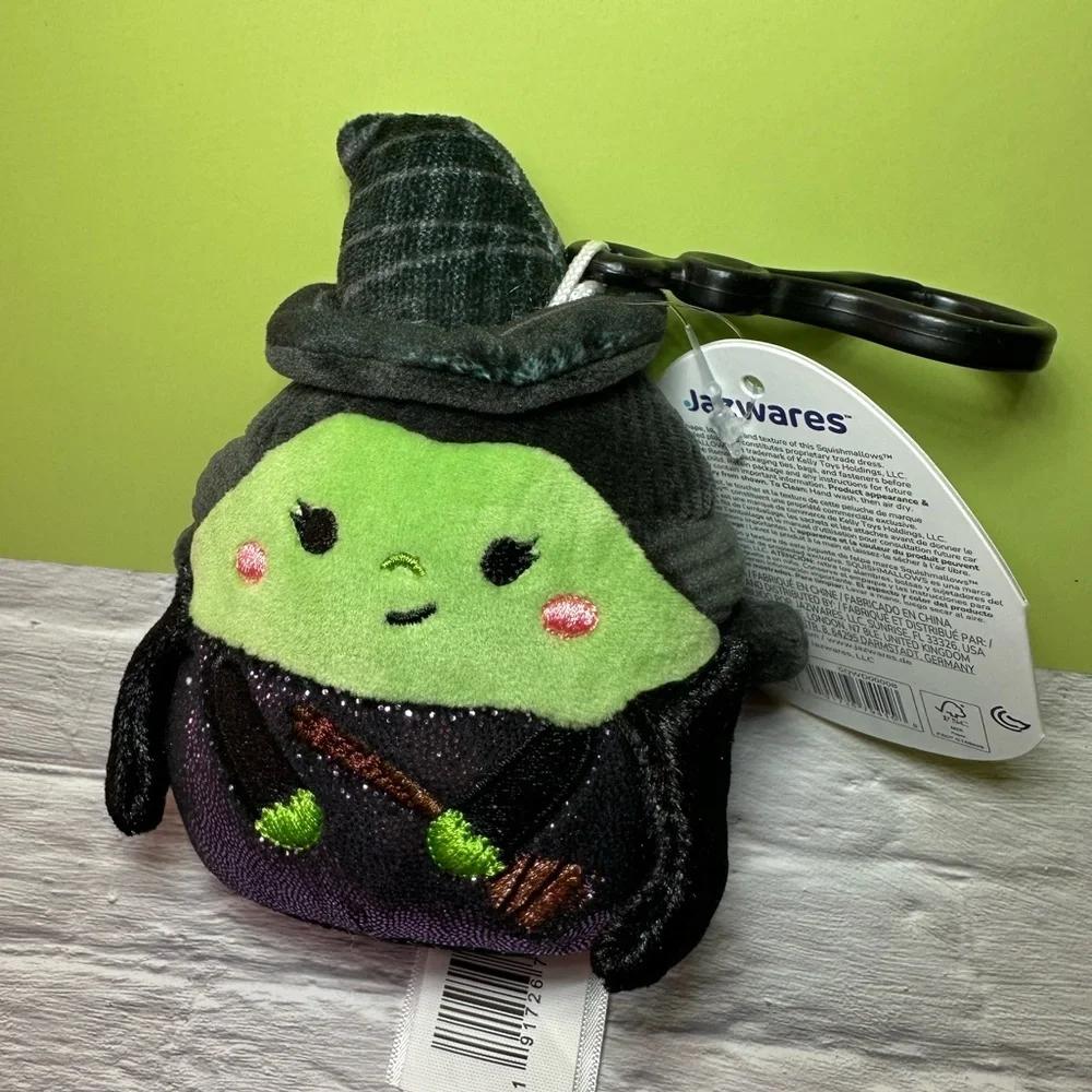 Set of 2 Wicked Squishmallow 3.5” Clip charms Glinda & Elphaba NWT